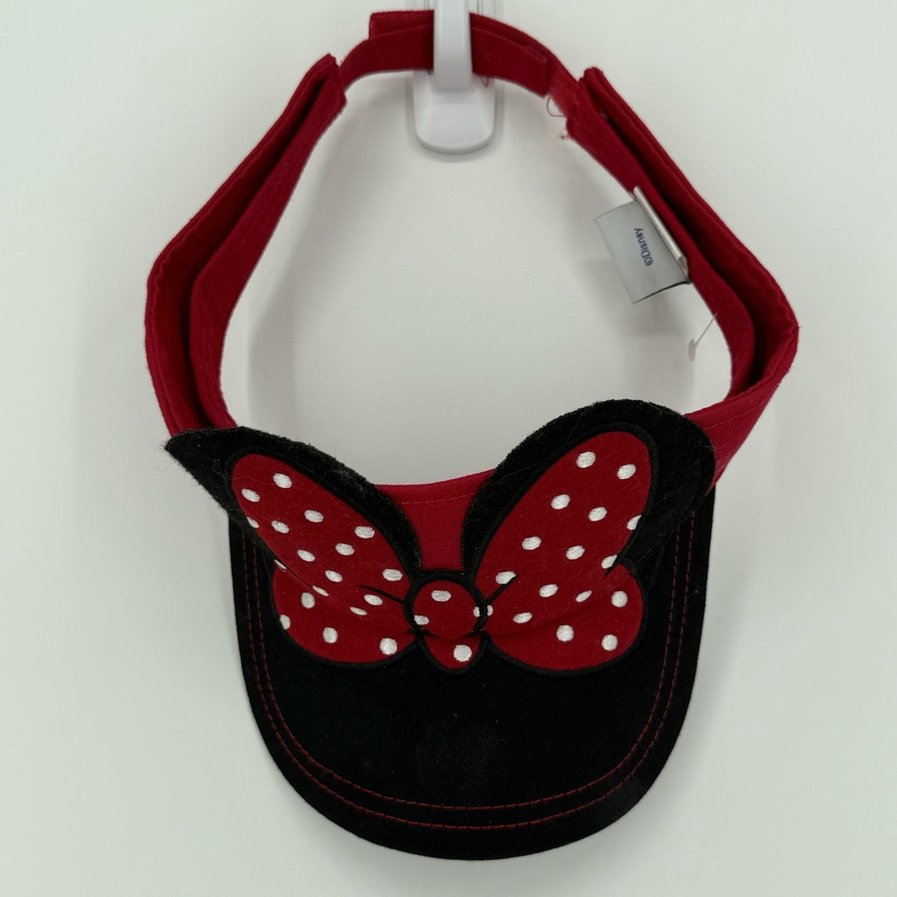 Disney World Polka Dot Bow Hat Minnie Mouse Adjustable Visor Ladies One Size